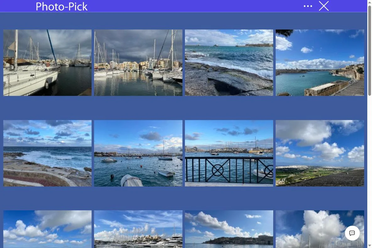 Grid of travel photos showing Malta’s harbours and marinas